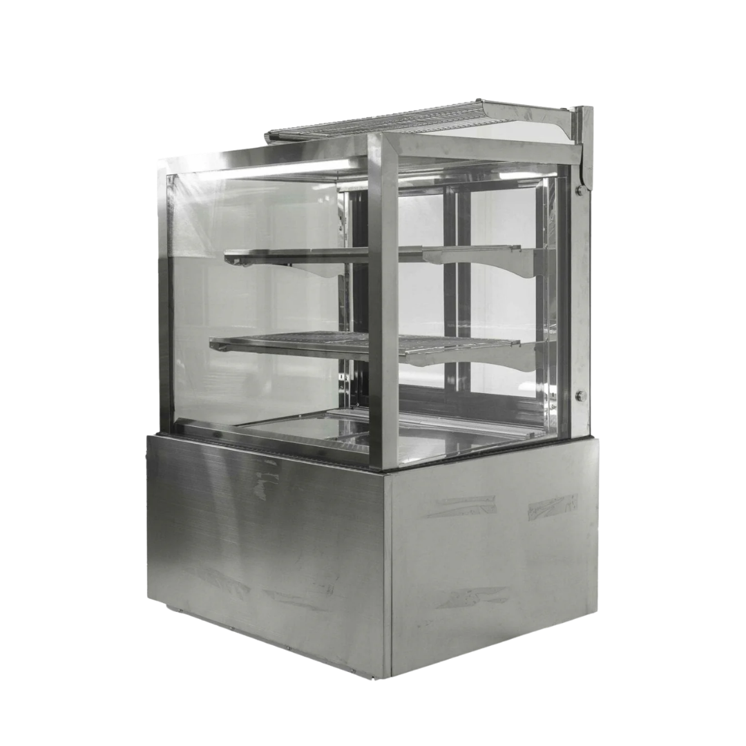 900mm Square Glass Cake Display For Hire