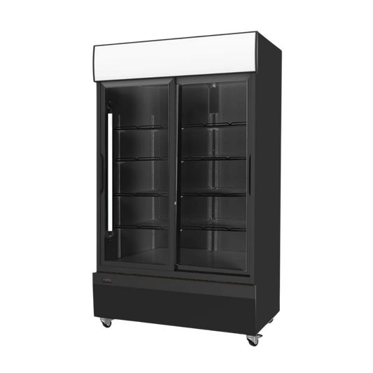 Two Door Fridge Black (Sliding Doors)