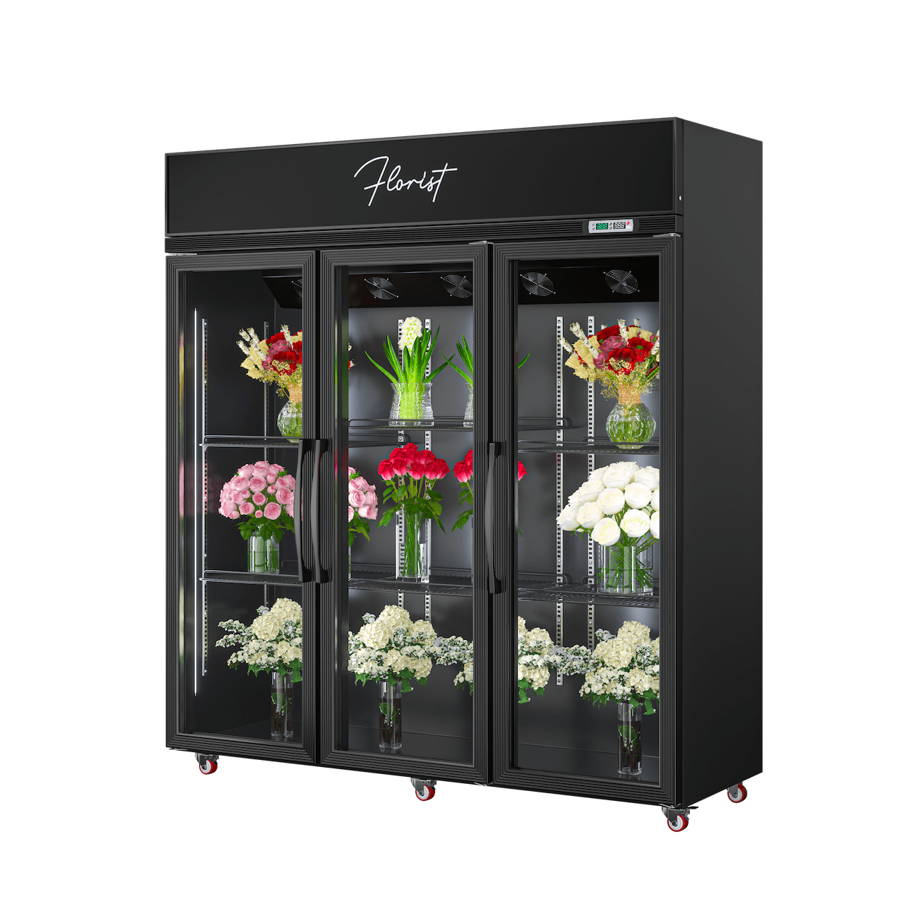 FLORA PRO™ 3-Door Flower Display Fridge - Rent to Buy