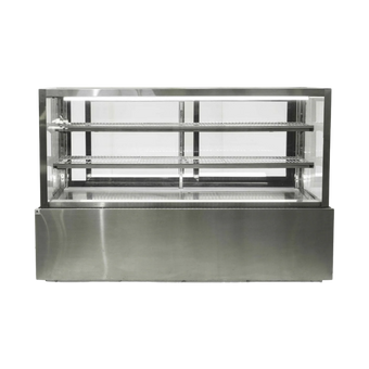 compare product 1800mm Square Glass Cake Display For Hire