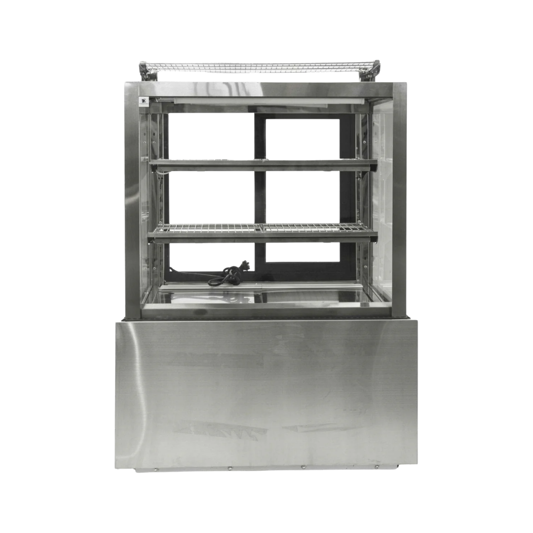 900mm Square Glass Cake Display For Hire
