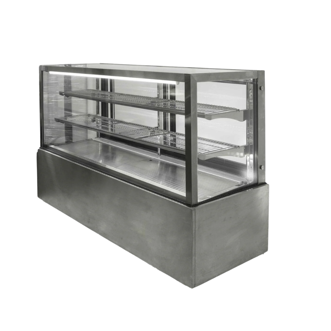 1800mm Square Glass Cake Display For Hire