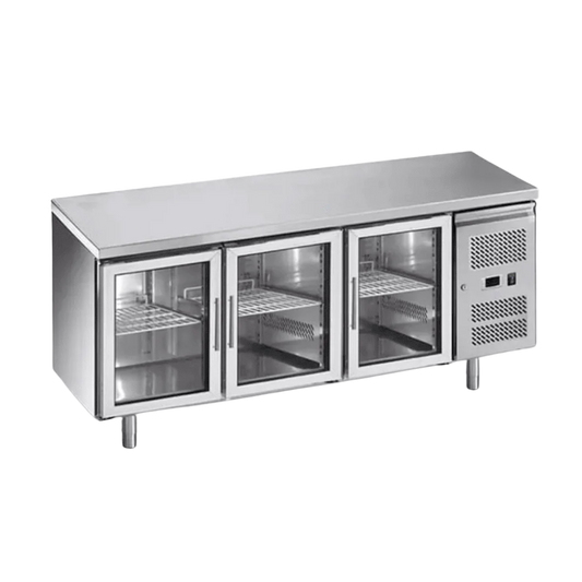 Three Door Underbar Fridge (Glass Doors)