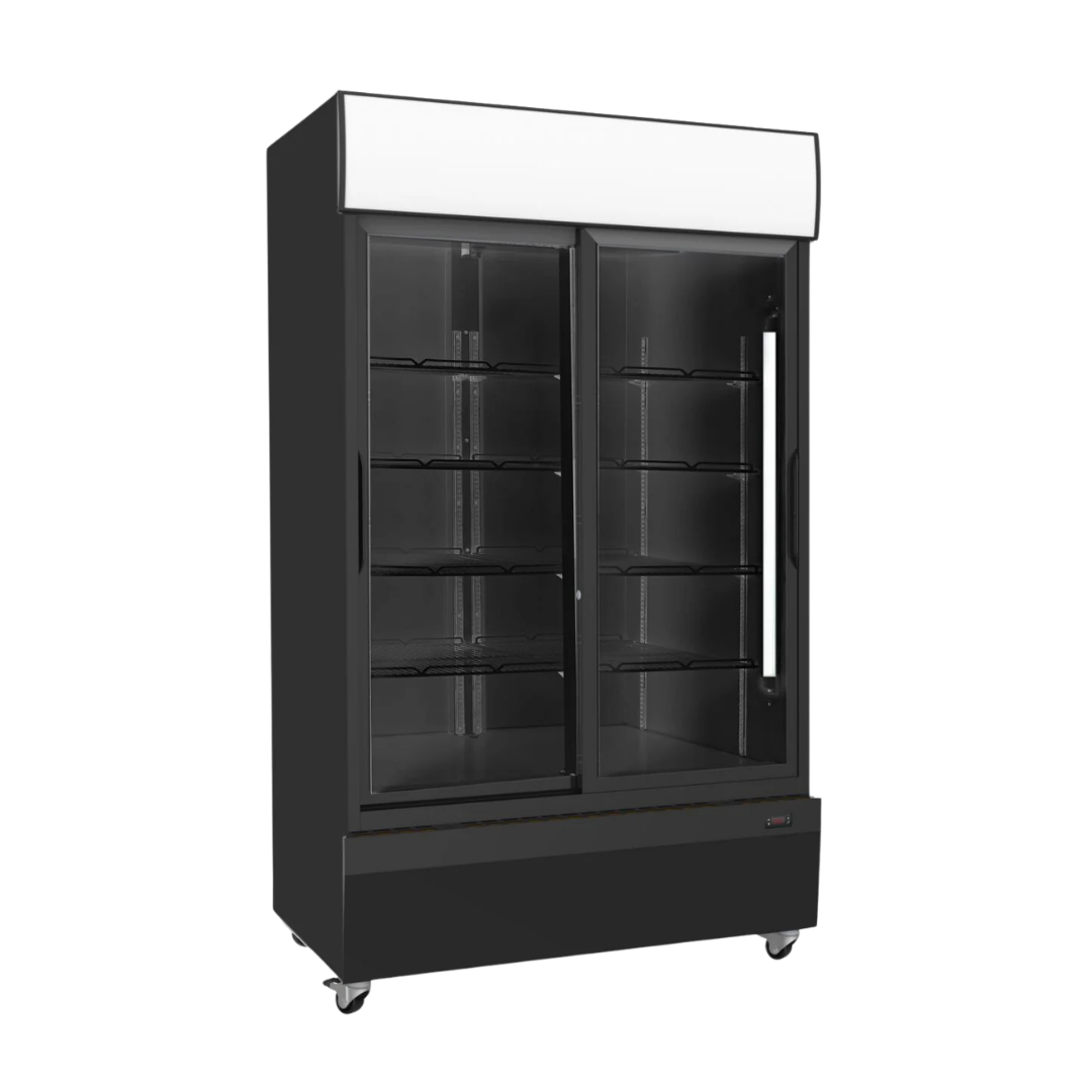 Two Door Fridge Black (Sliding Doors)