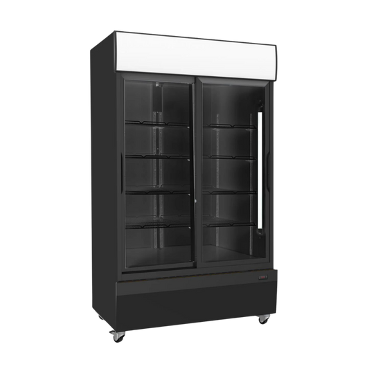 Two Door Fridge Black (Sliding Doors)