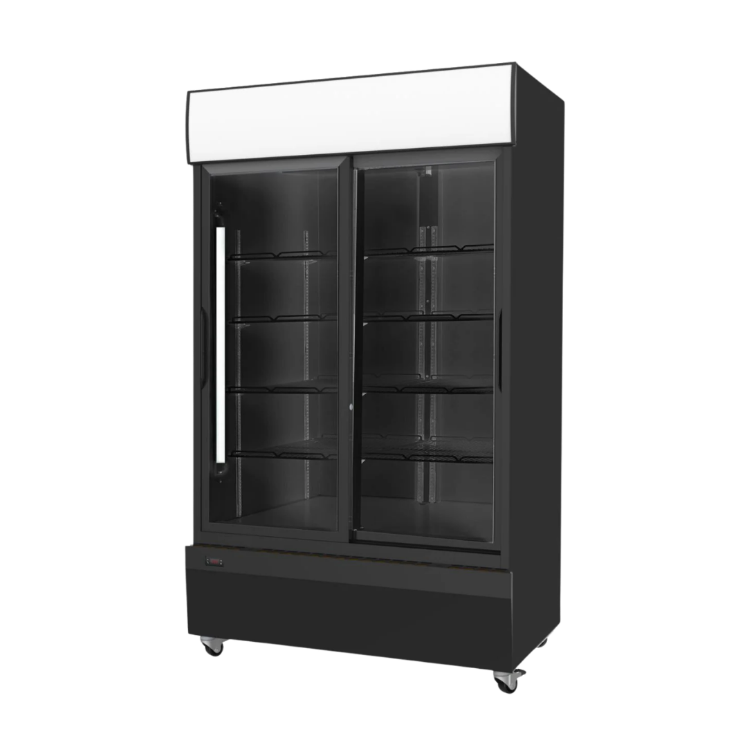 Two Door Fridge Black (Sliding Doors)